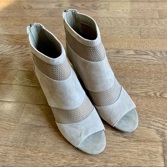 Reba Open Toe Tan Leather Ankle Boots - Picture 2 of 3